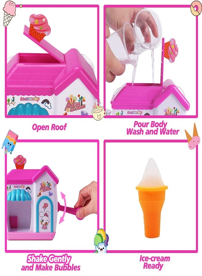 AugToy Bath Toys for Toddlers 3-5 Years, Ice Cream Foam Maker Bath Toys for Kids Ages 4-8, Bubble Pretend Cake Play Set Bathtub Toys Age 3 4 5 Year Old Girls Boys Valentines Birthday Gifts Idea - Image 5